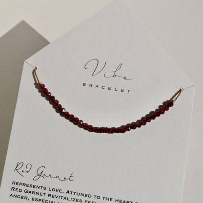 RED GARNET BEADED Vibe Bracelets