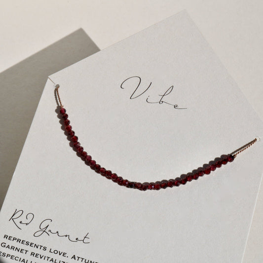 RED GARNET BEADED Vibe Necklaces