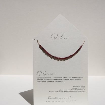 RED GARNET BEADED Vibe Necklaces