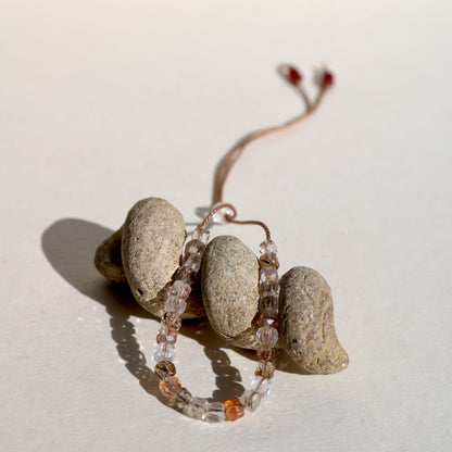 Rutile Quartz, Cube Row Bracelet Vibe Bracelet