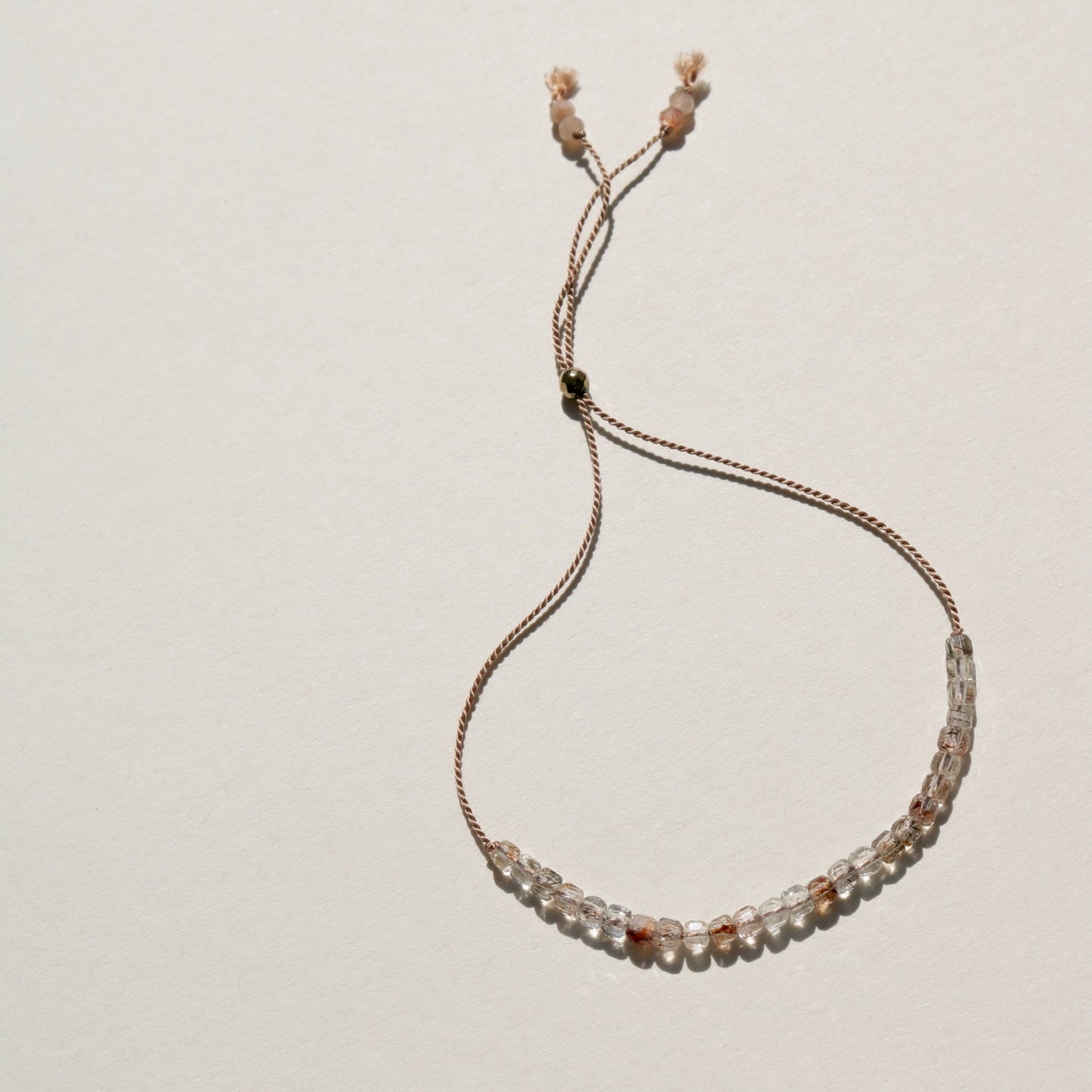 Rutile Quartz, Cube Row Bracelet