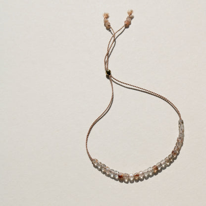 Rutile Quartz, Cube Row Bracelet