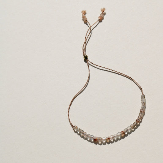 Rutile Quartz, Cube Row Bracelet
