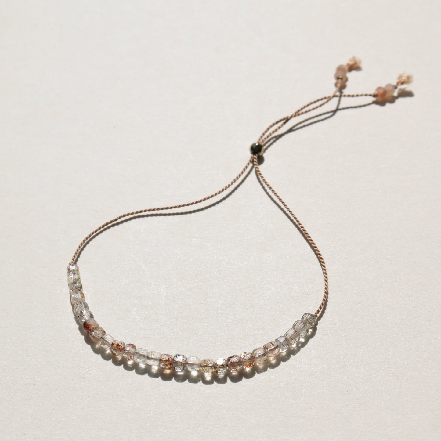 Rutile Quartz, Cube Row Bracelet