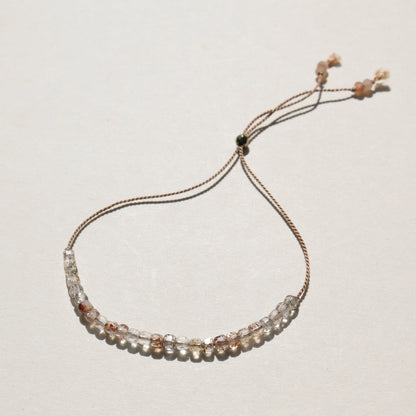 Rutile Quartz, Cube Row Bracelet