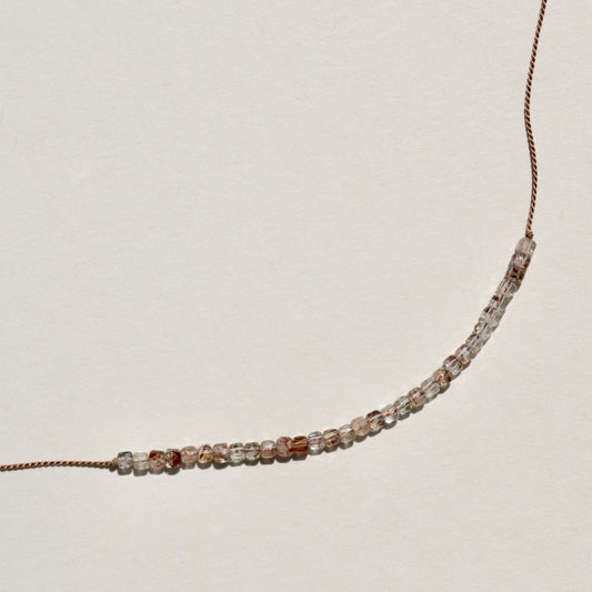 Rutile Quartz, Cube Row Necklace