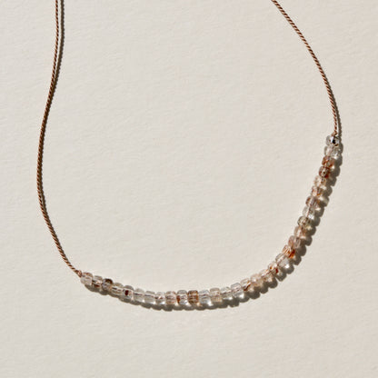 Rutile Quartz, Cube Row Necklace