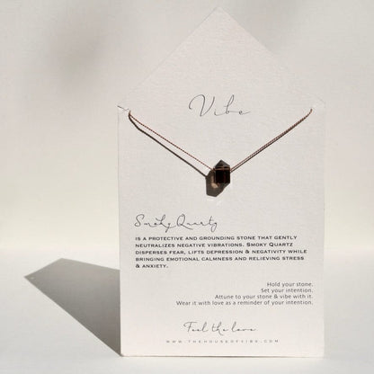 SMOKY QUARTZ DOUBLE TERMINATED POINT Vibe Necklaces