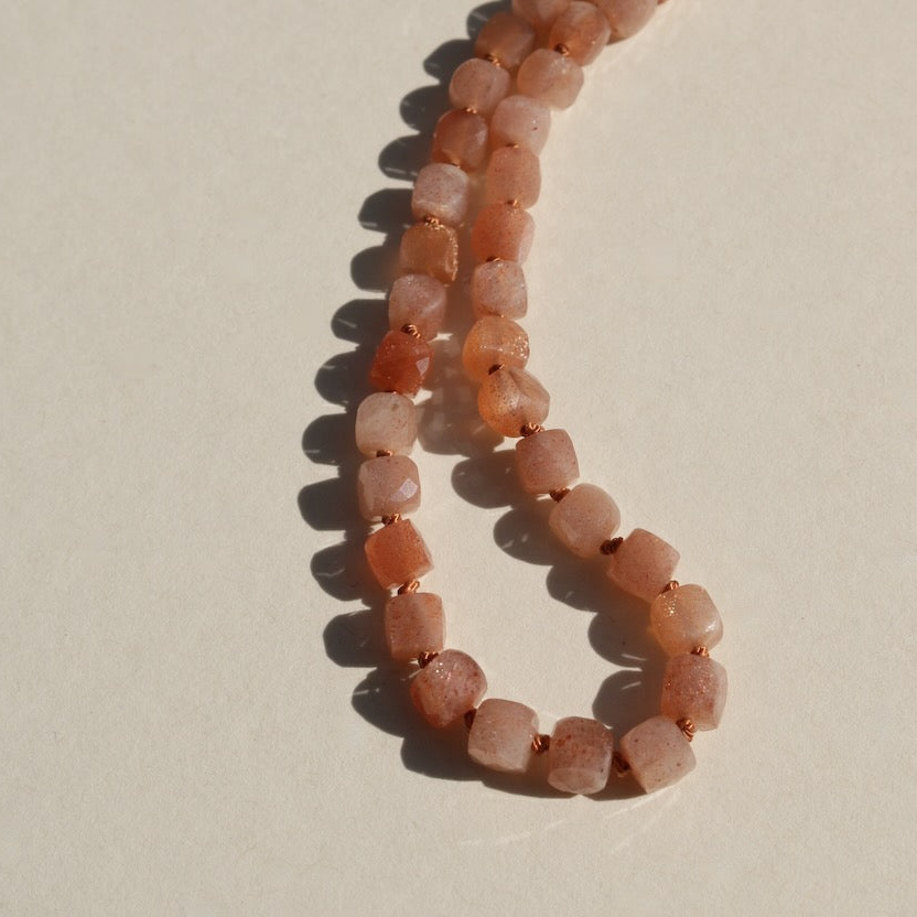 Sunstone, Cubes Necklace