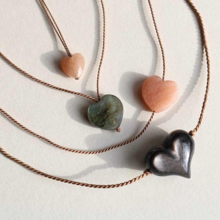 SUNSTONE SINGLE HEART NECKLACE Vibe Necklaces