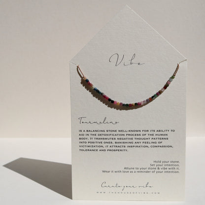 TOURMALINE CUBES BEADED NECKLACE Vibe Necklaces