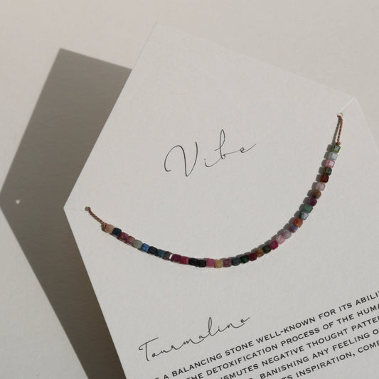 TOURMALINE CUBES BEADED NECKLACE Vibe Necklaces