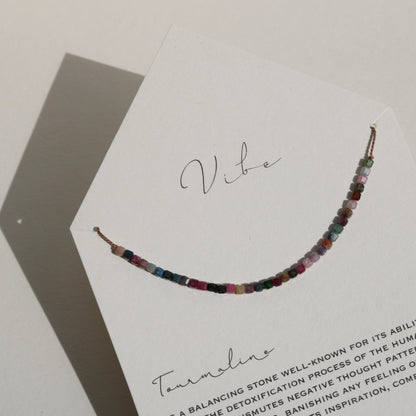 TOURMALINE CUBES BEADED NECKLACE Vibe Necklaces