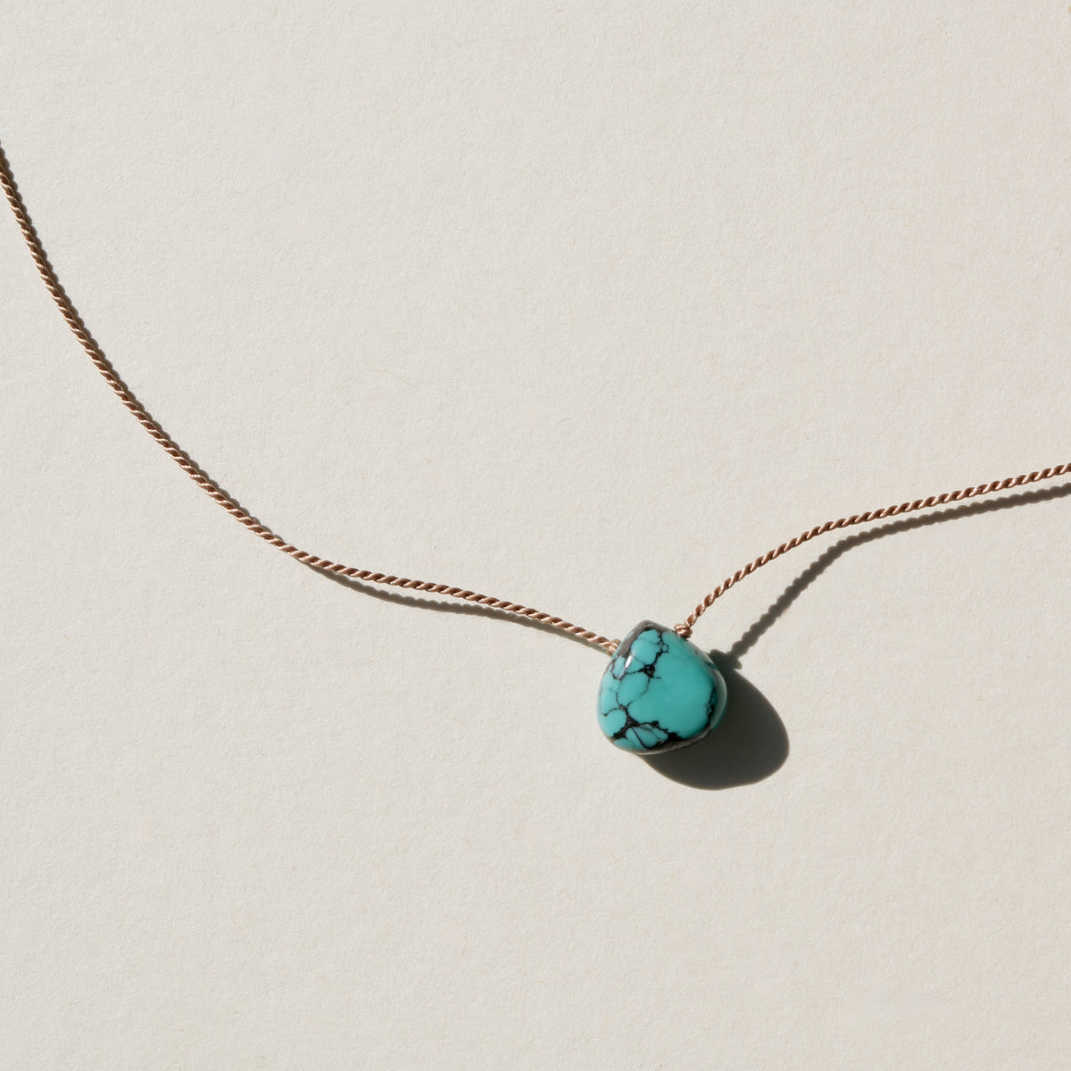Turquoise Drop Necklace - Hand-Knotted Silk | Vibe