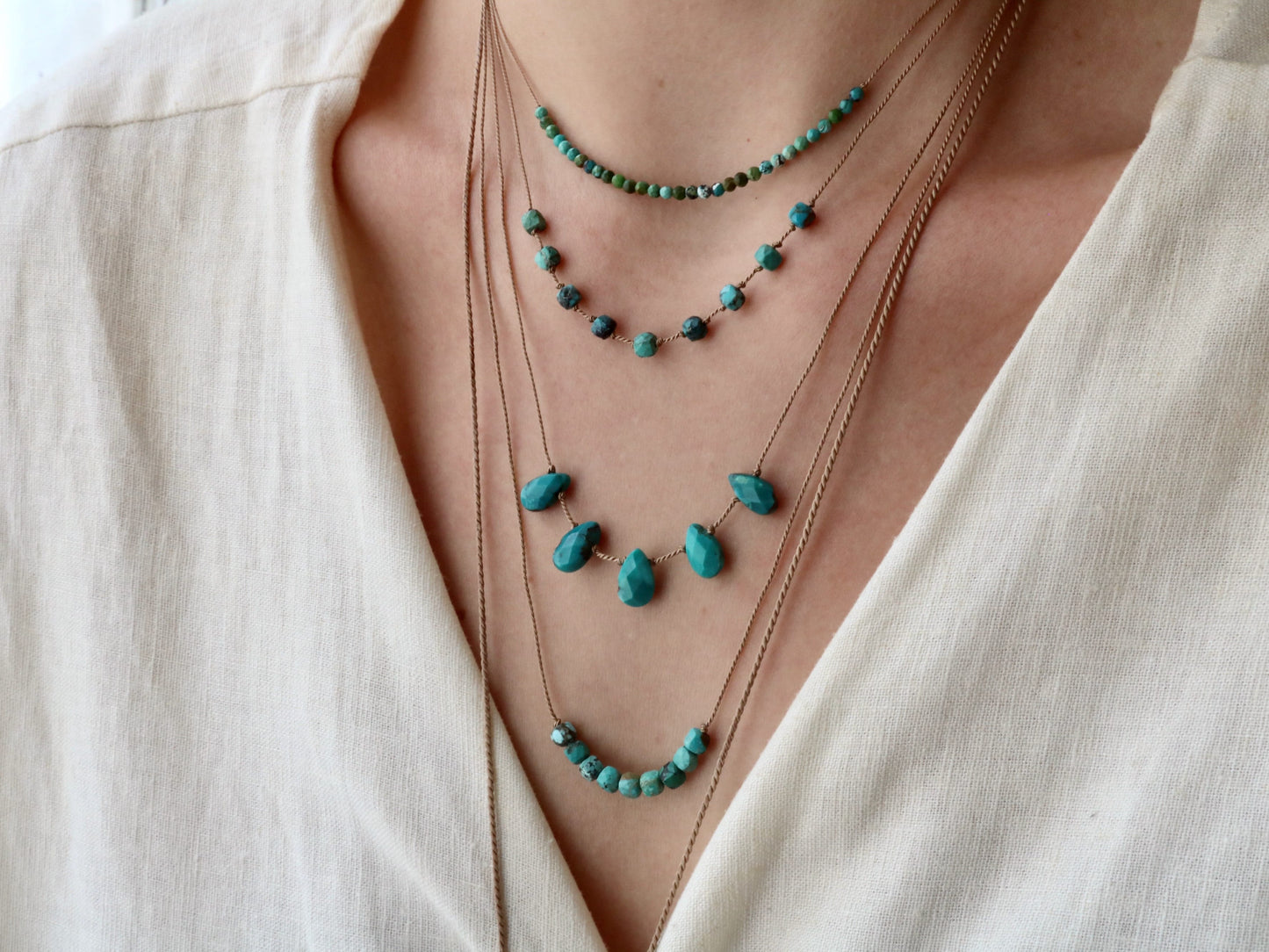 Turquoise, Five Drops Vibe Necklace