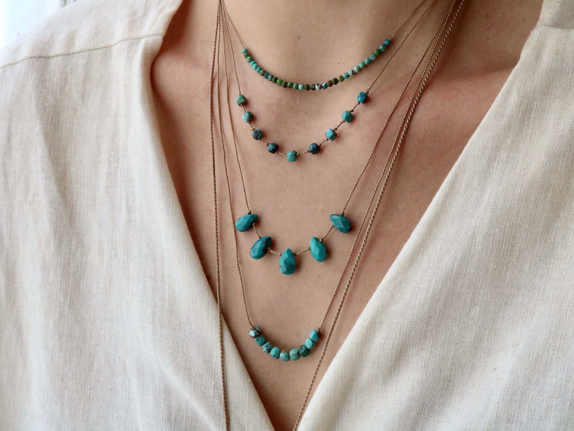 Turquoise, Five Drops Vibe Necklace
