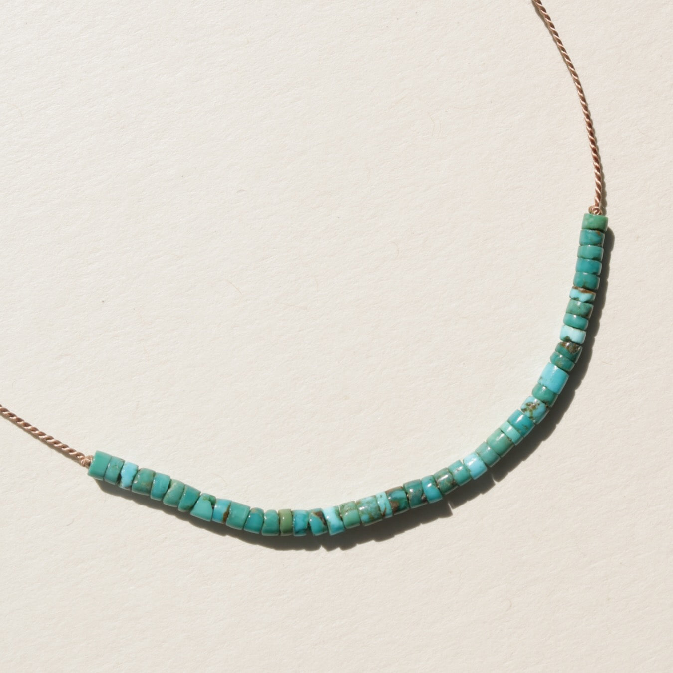 Turquoise, Heishi Row Necklace