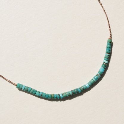 Turquoise, Heishi Row Necklace