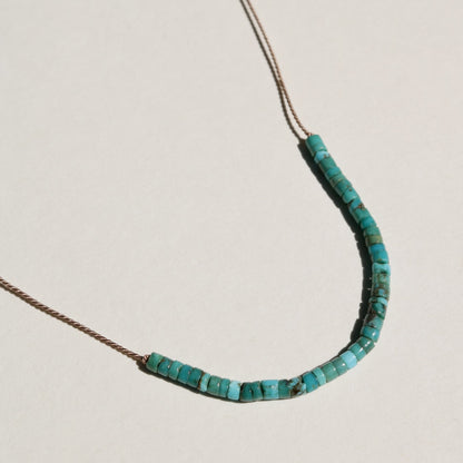 Turquoise, Heishi Row Necklace
