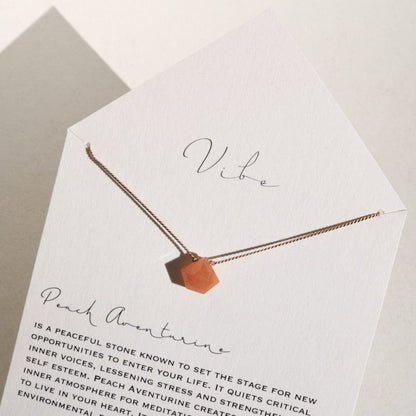 PEACH AVENTUREINE PENTAGON Vibe Necklaces