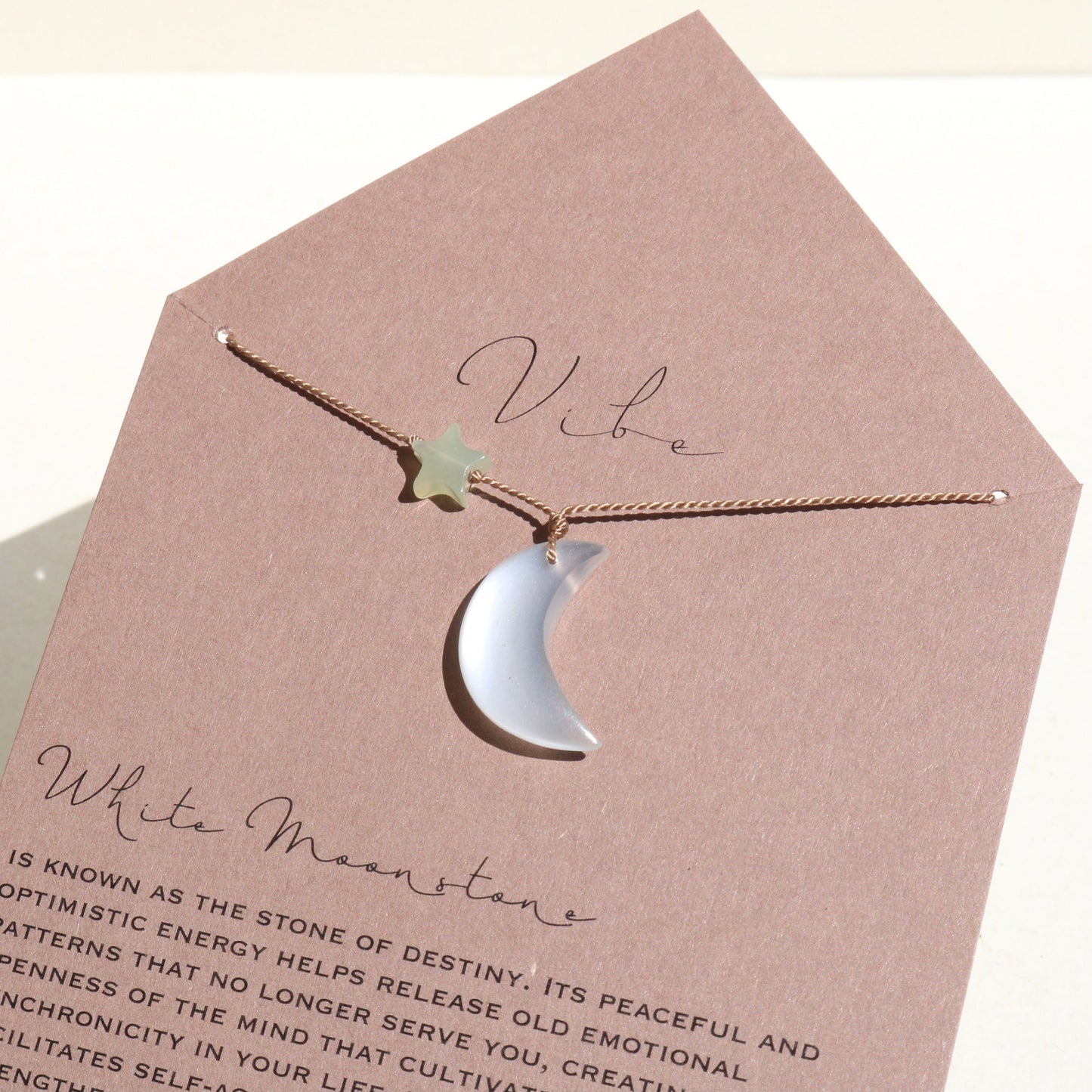 WHITE MOONSTONE MOON Vibe Necklaces