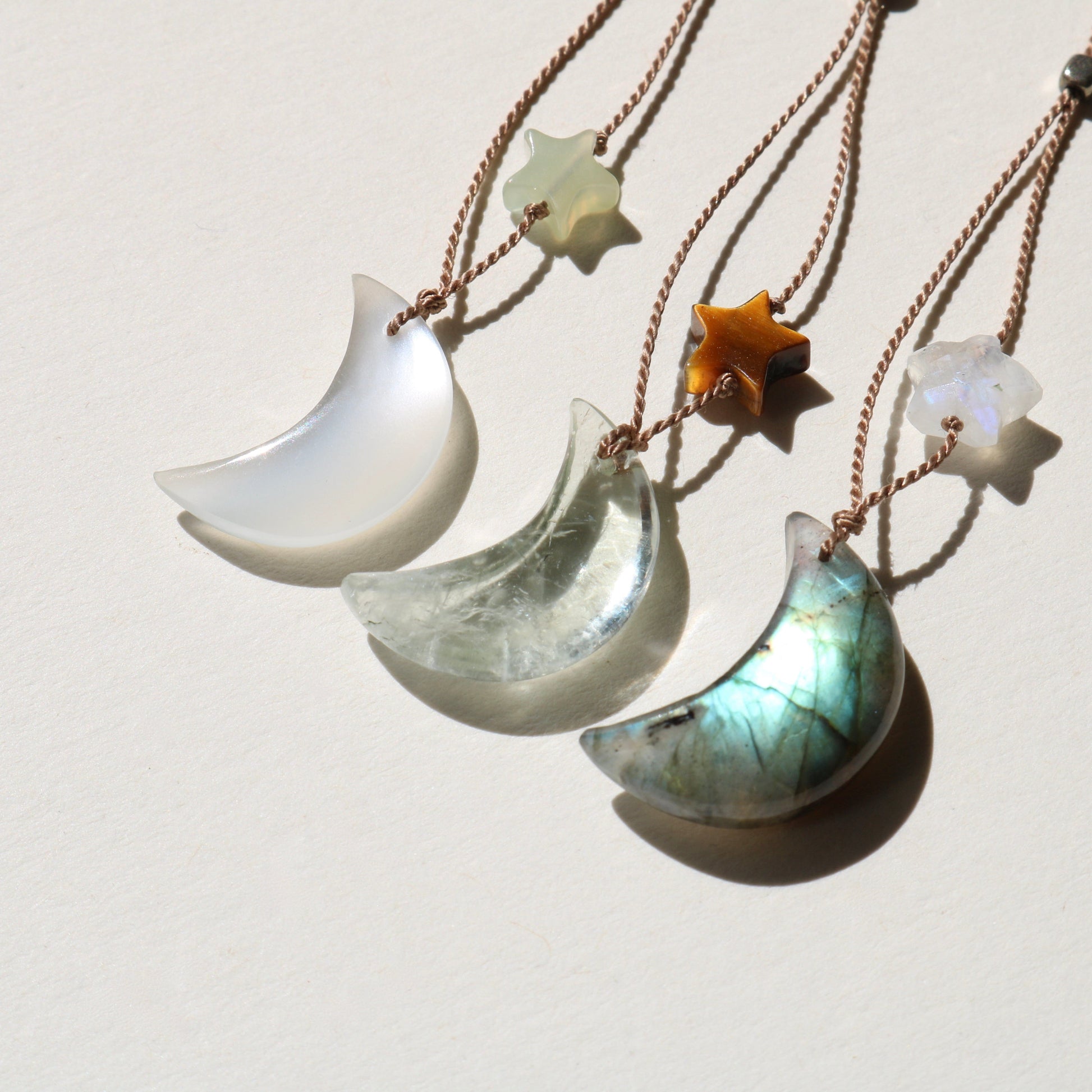 WHITE MOONSTONE MOON Vibe Necklaces